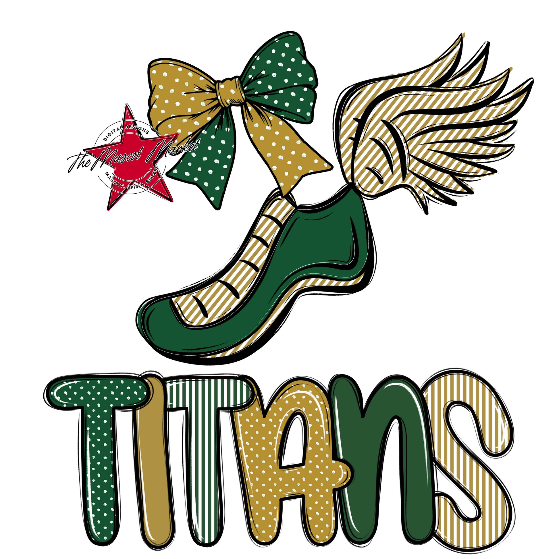 Titans Track Spirit Design-Green & Gold