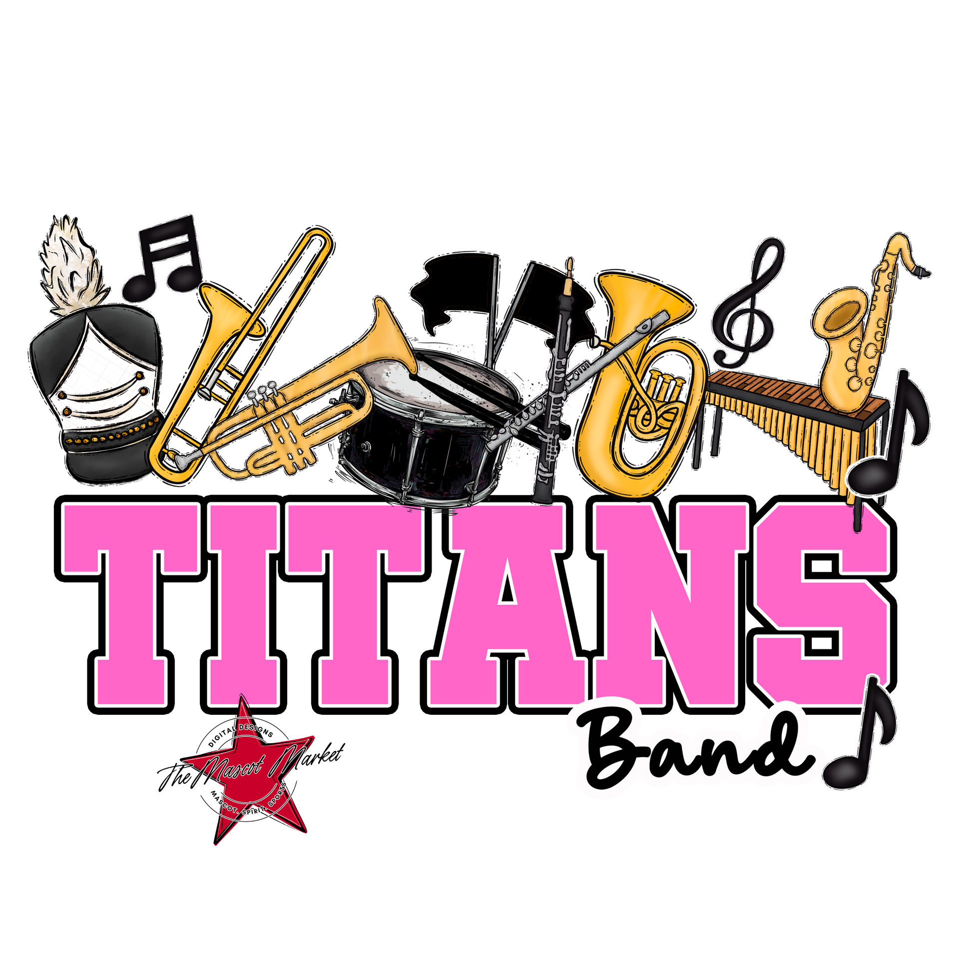 Titans Varsity Band-Baby Pink