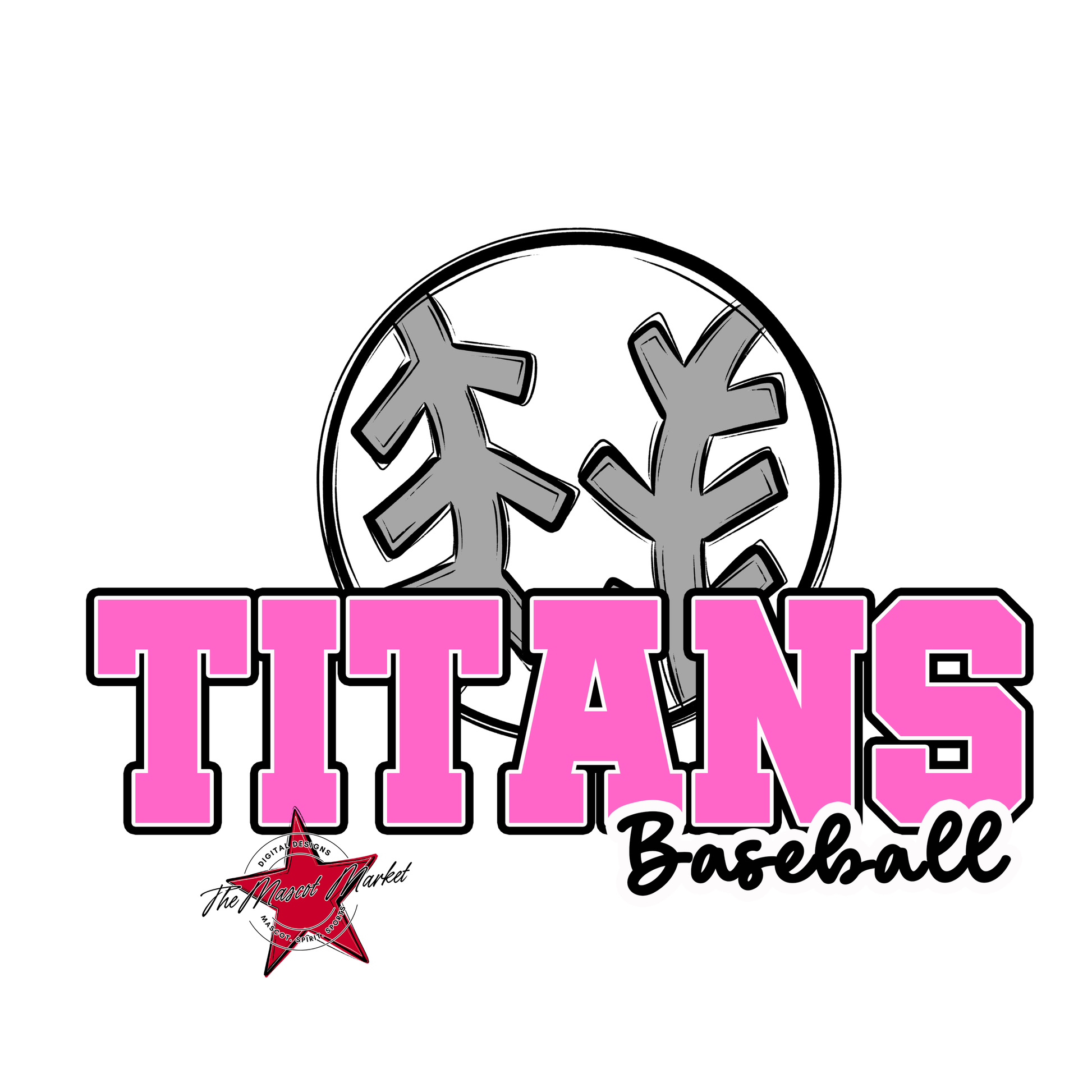 Titans Varsity Baseball-Baby Pink