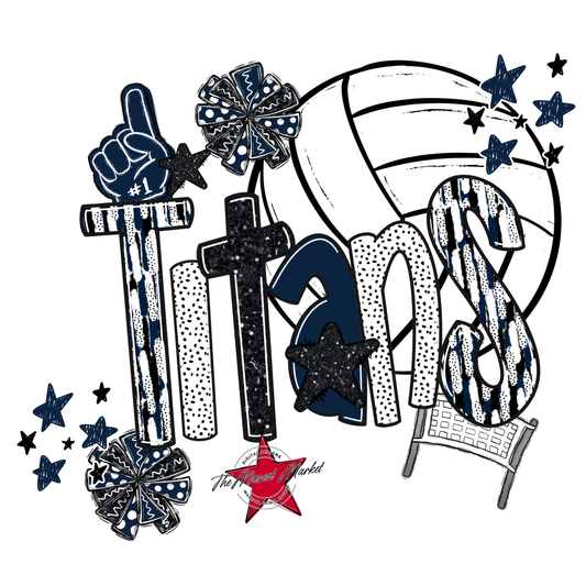 Titans Volleyball Scrape-Navy