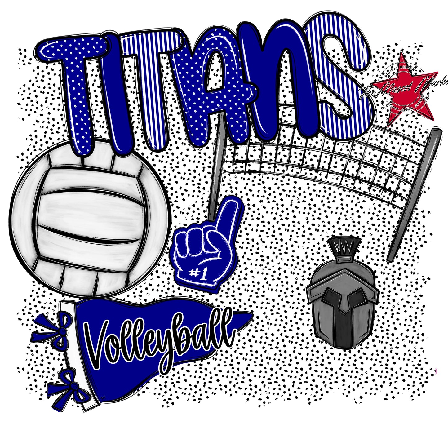 Titans Volleyball Spirit-Blue