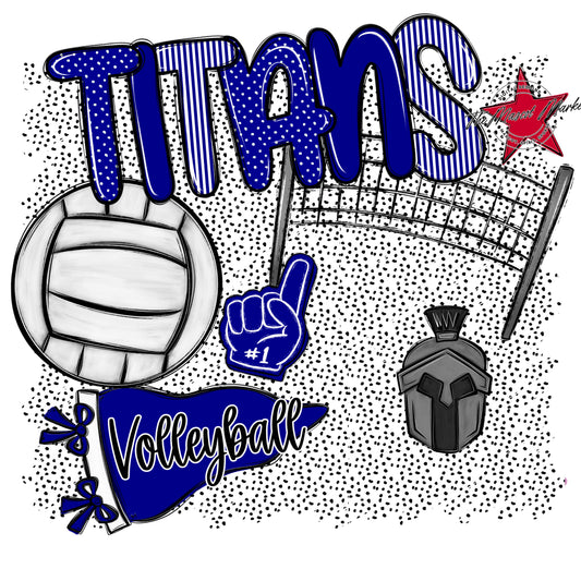 Titans Volleyball Spirit-Blue