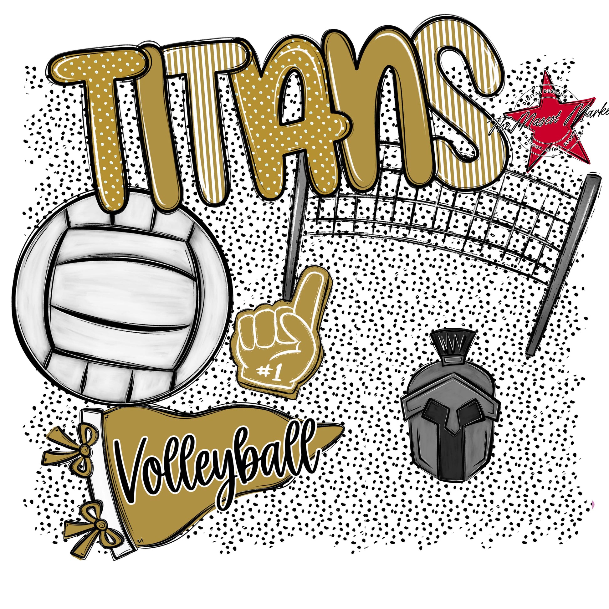 Titans Volleyball Spirit-Gold