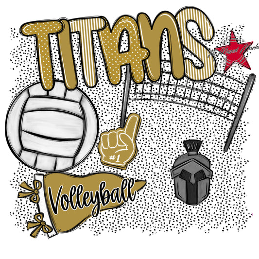 Titans Volleyball Spirit-Gold