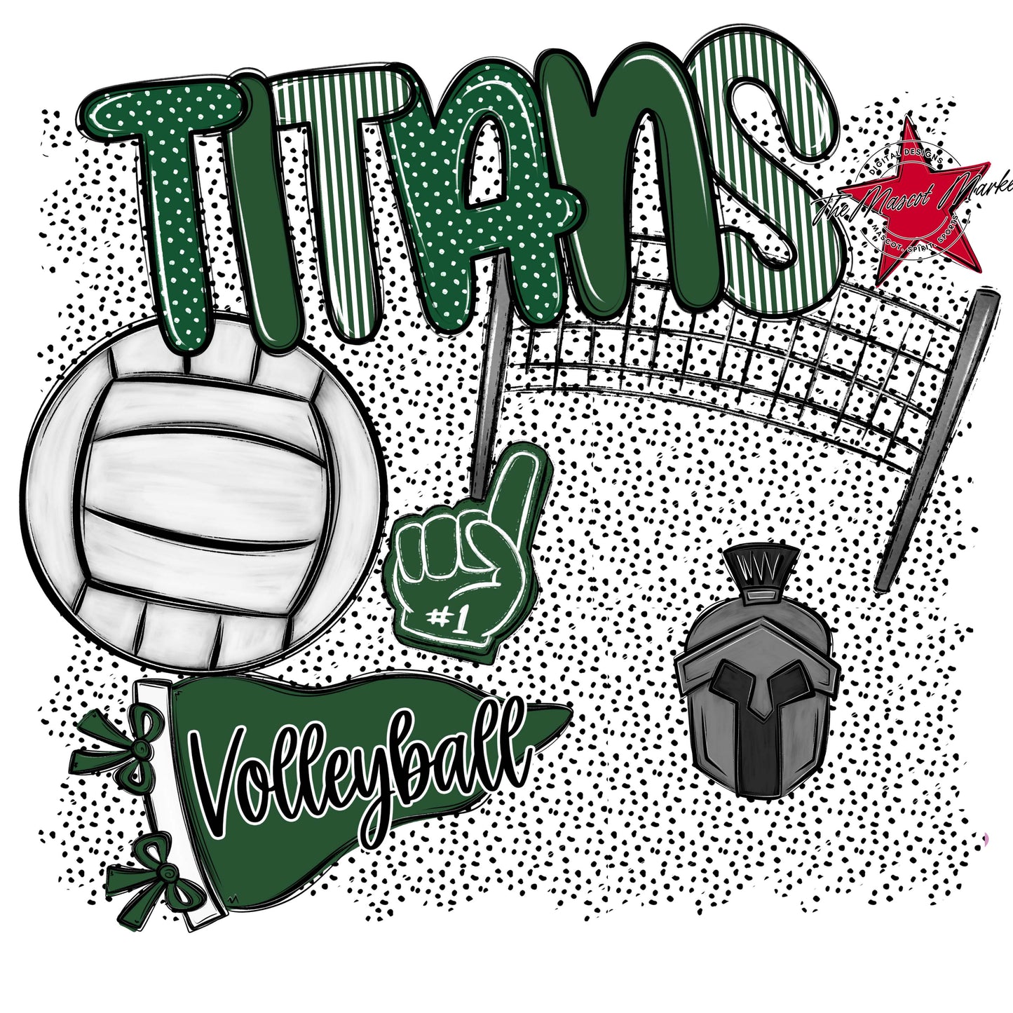 Titans Volleyball Spirit-Green