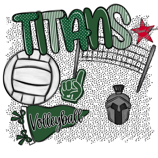 Titans Volleyball Spirit-Green
