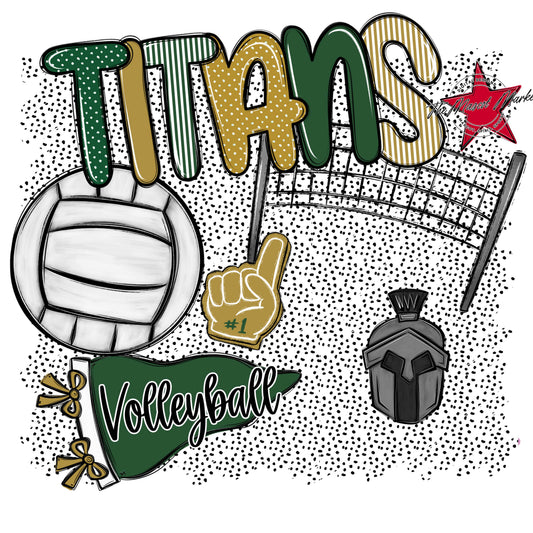 Titans Volleyball Spirit-Green & Gold
