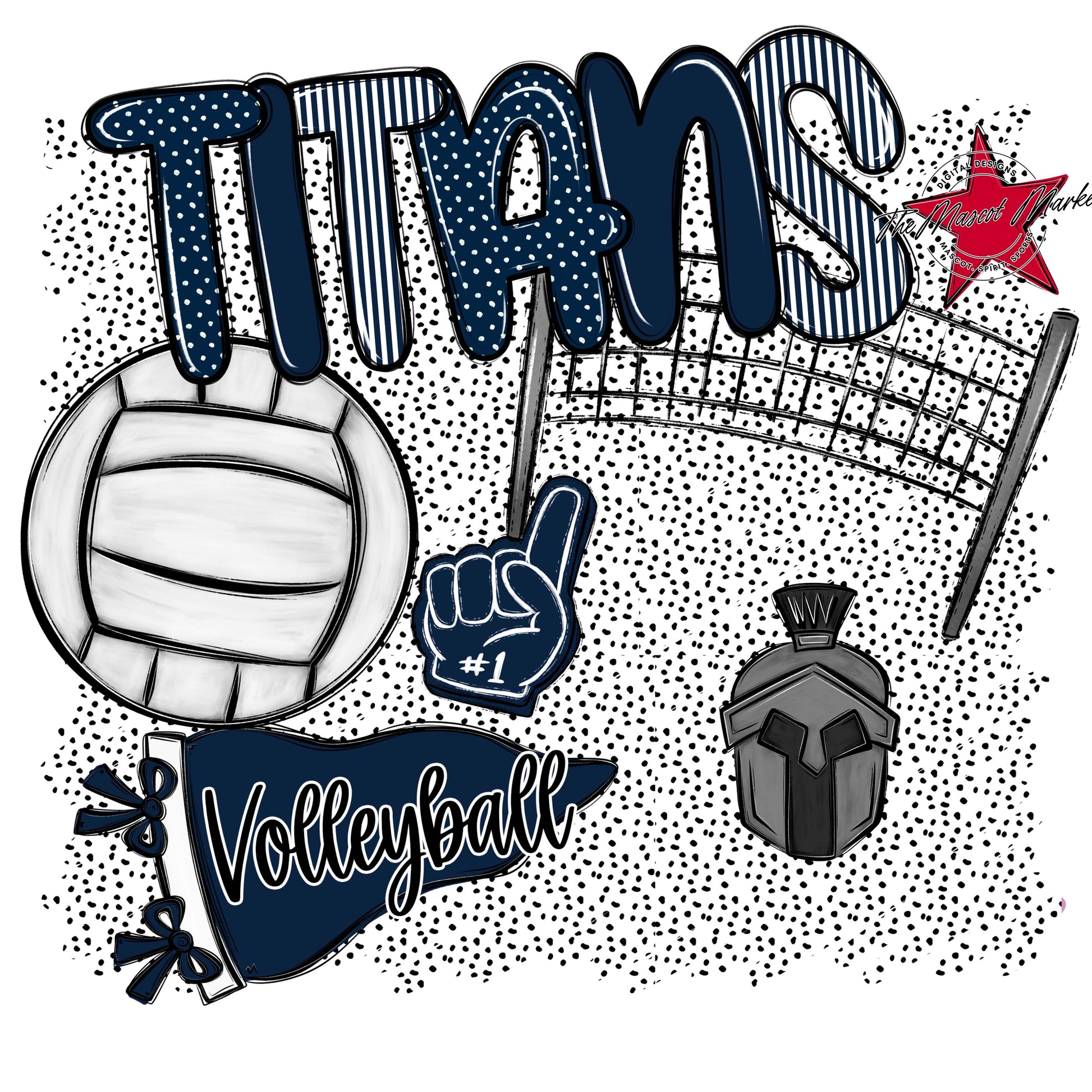 Titans Volleyball Spirit-Navy