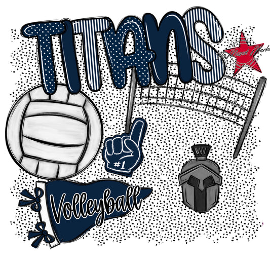 Titans Volleyball Spirit-Navy