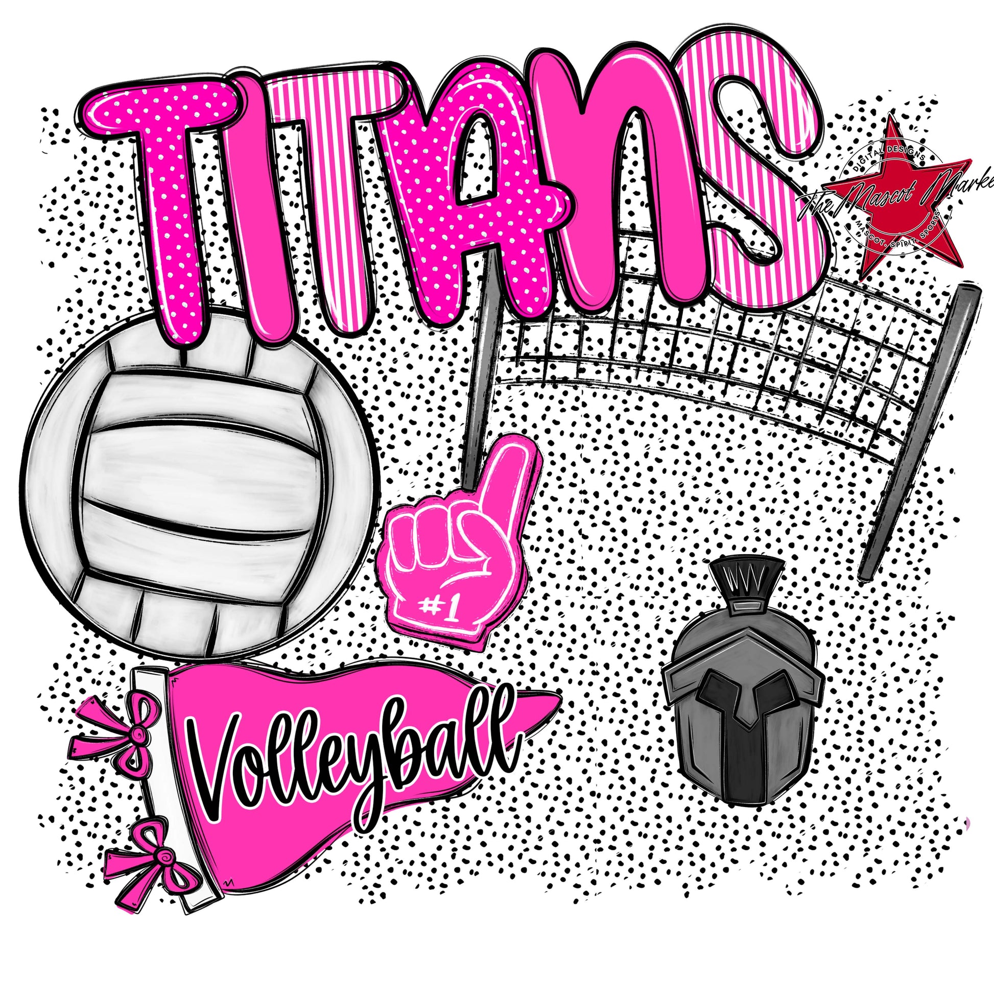 Titans Volleyball Spirit-Pink