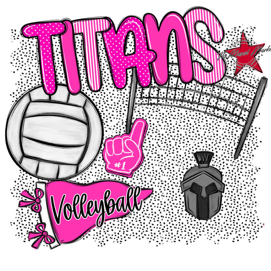 Titans Volleyball Spirit-Pink