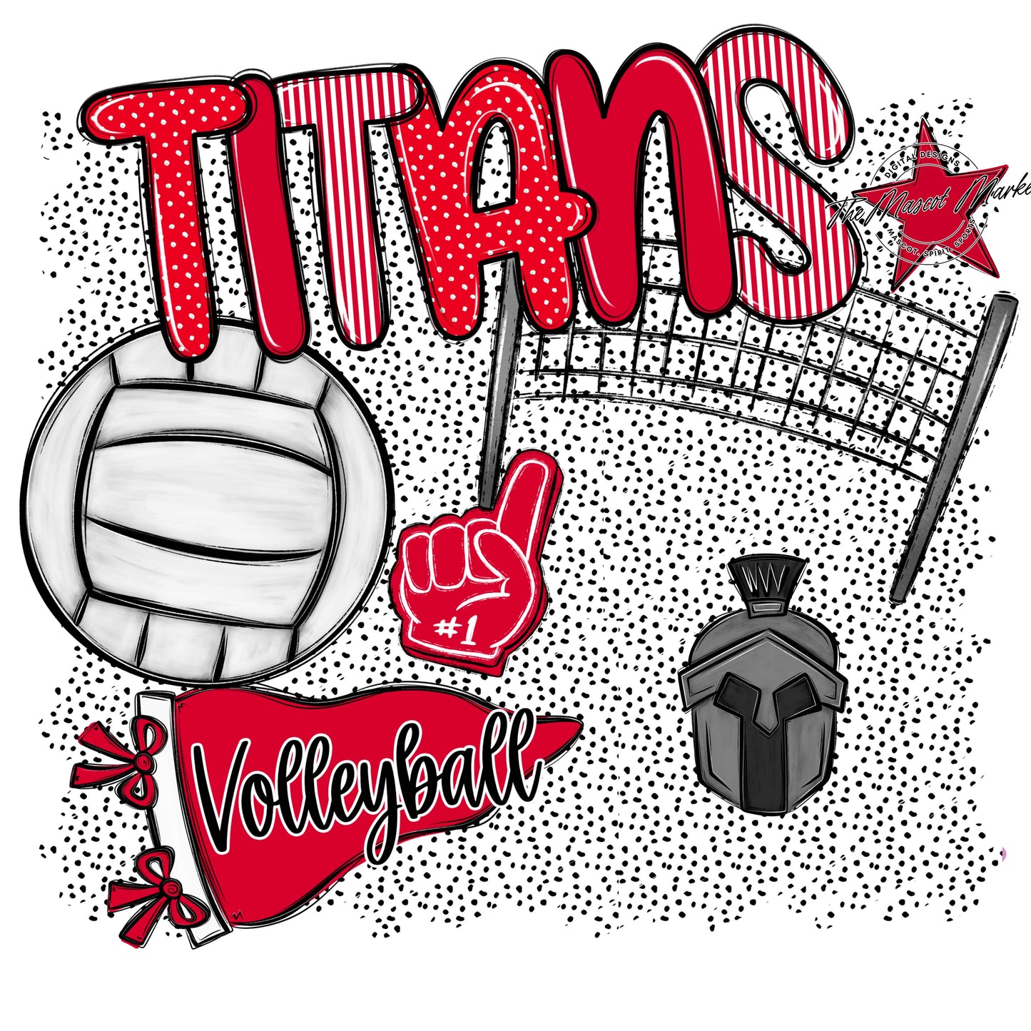 Titans Volleyball Spirit-Red