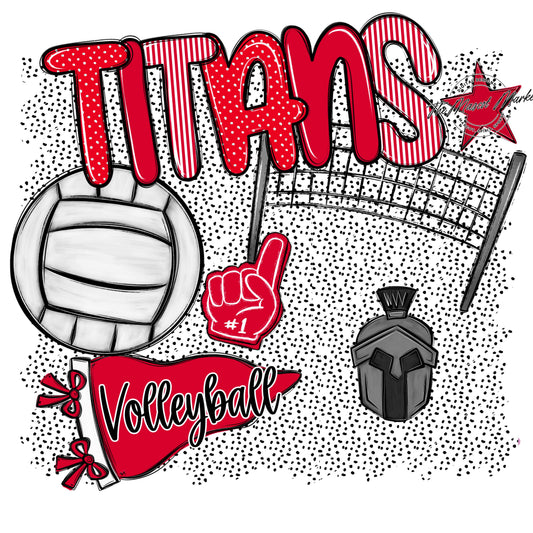 Titans Volleyball Spirit-Red