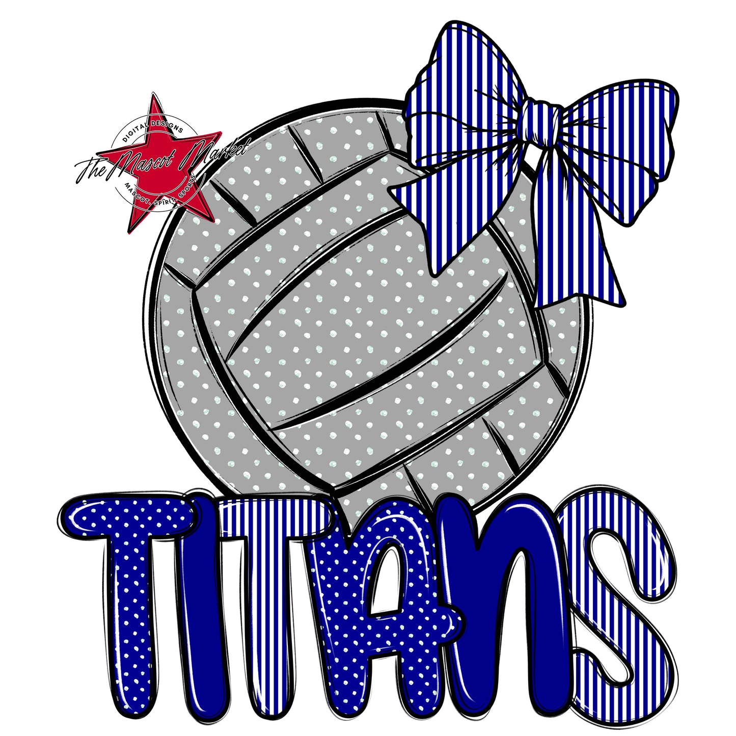 Titans Volleyball Spirit Design-Blue