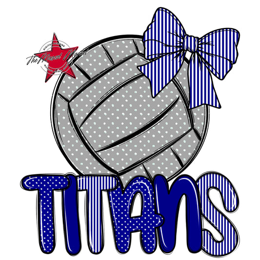 Titans Volleyball Spirit Design-Blue