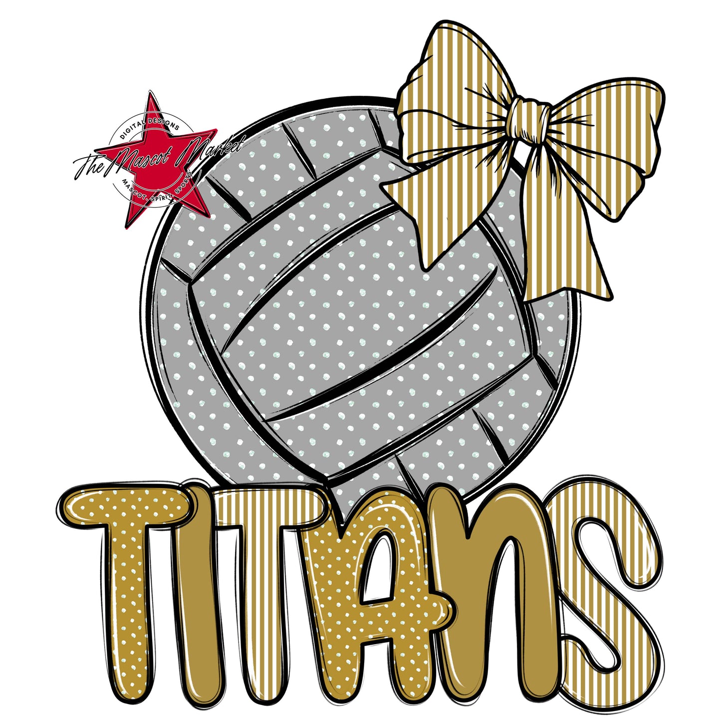 Titans Volleyball Spirit Design-Gold