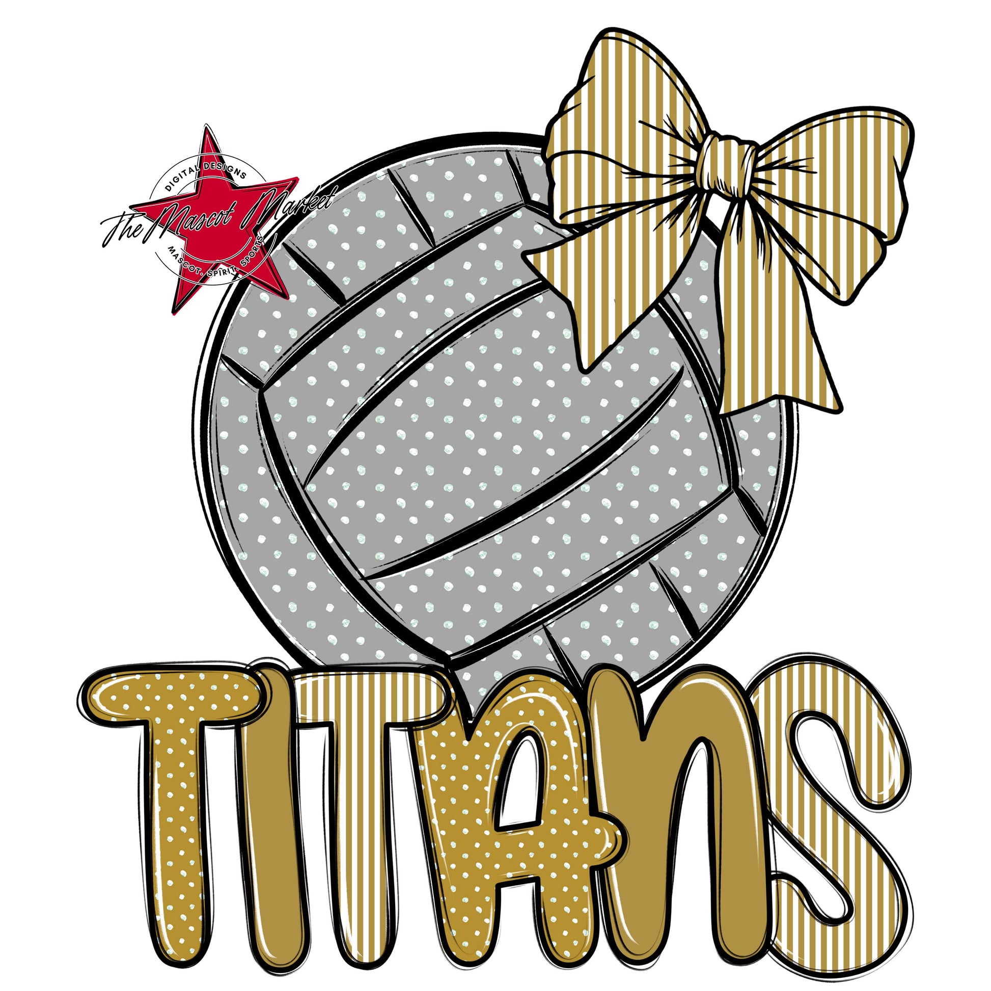 Titans Volleyball Spirit Design-Gold