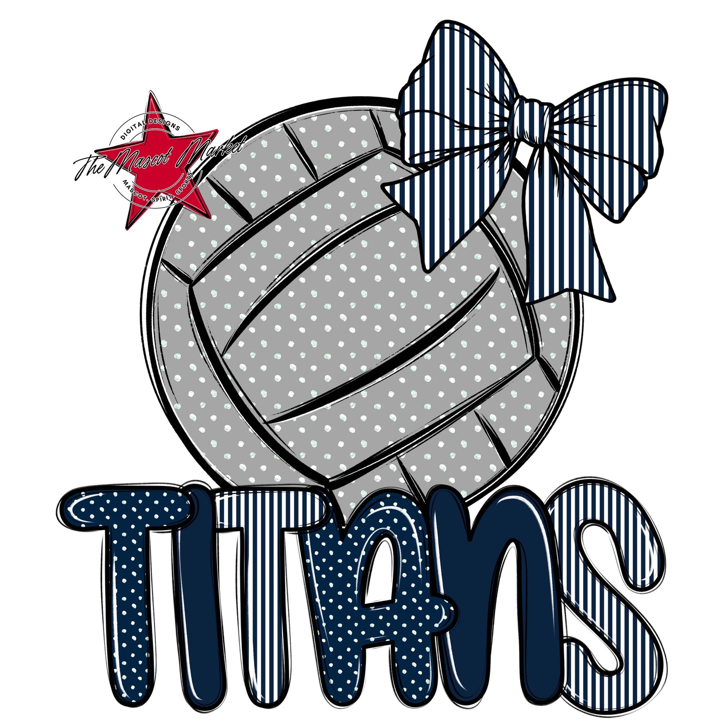 Titans Volleyball Spirit Design-Navy