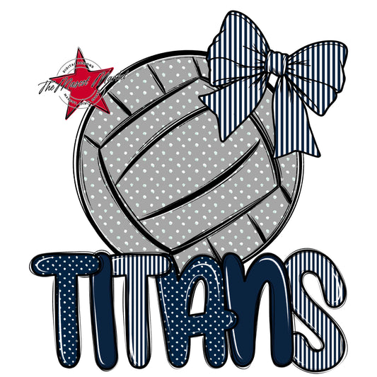 Titans Volleyball Spirit Design-Navy