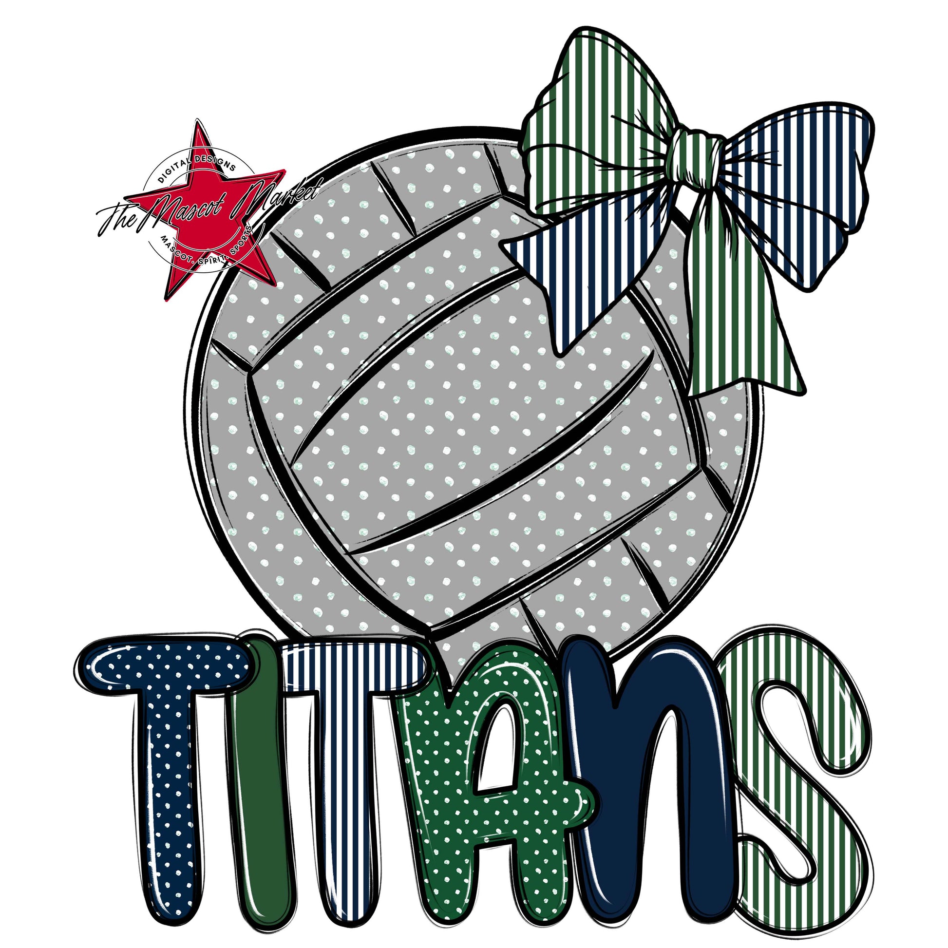 Titans Volleyball Spirit Design-Navy & Green