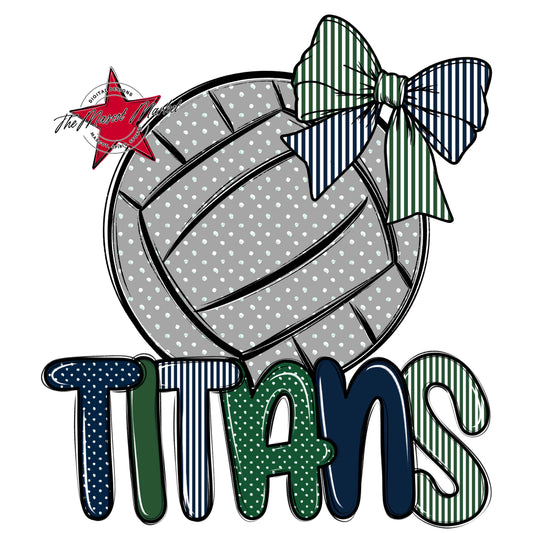 Titans Volleyball Spirit Design-Navy & Green