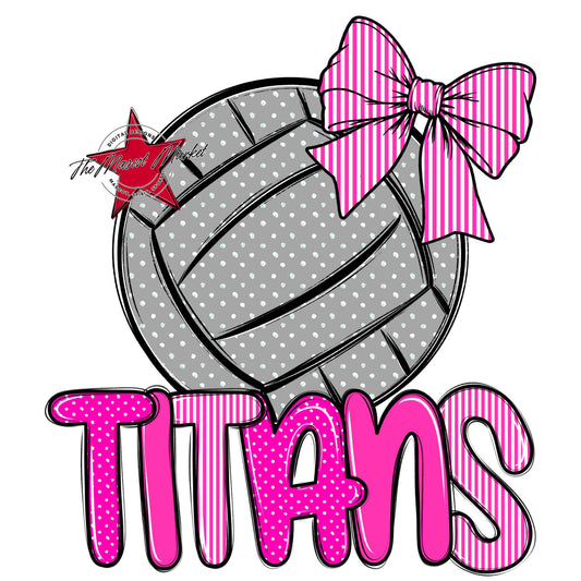Titans Volleyball Spirit Design-Pink