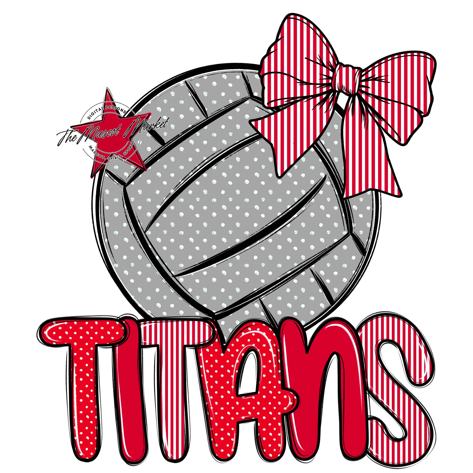 Titans Volleyball Spirit Design-Red
