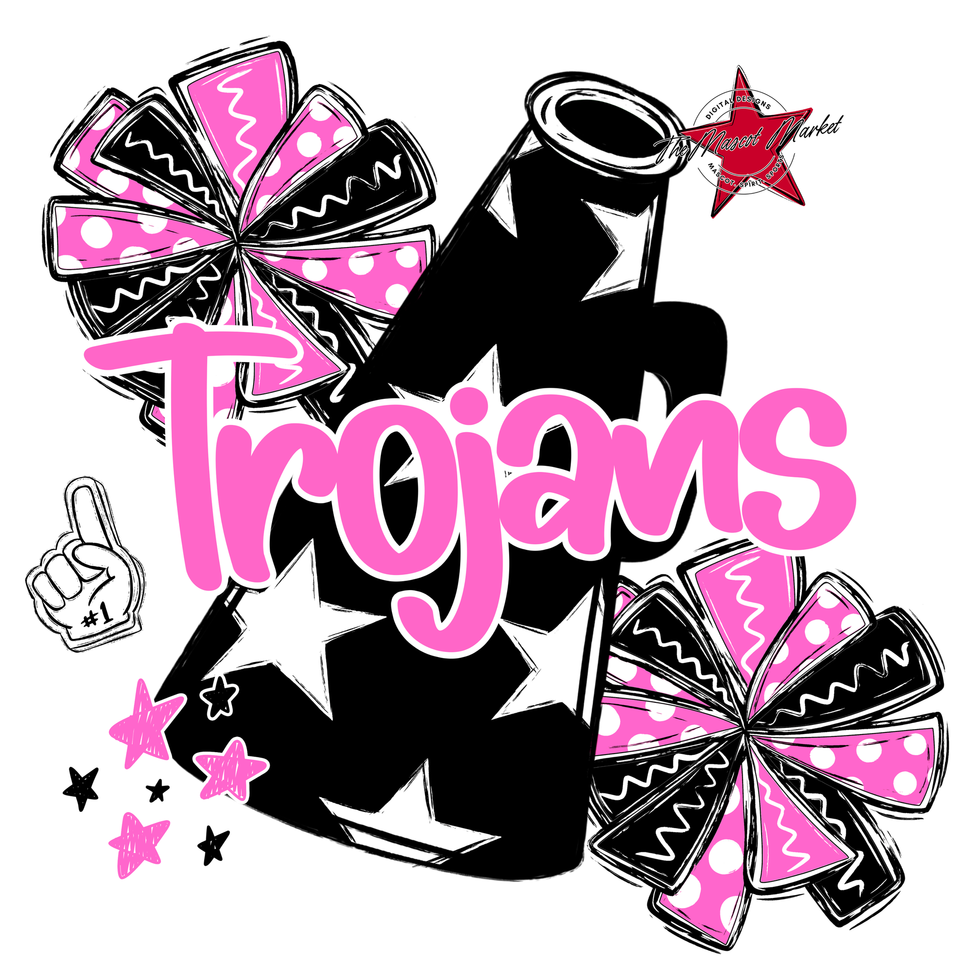 Trojans Alpha Megaphone Design-Baby Pink