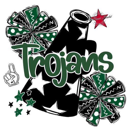Trojans Alpha Megaphone Design-Green
