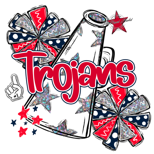 Trojans Alpha Megaphone Design-Navy-Red
