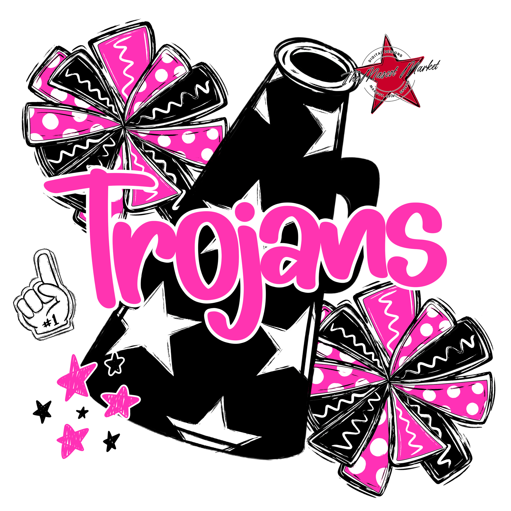 Trojans Alpha Megaphone Design-Pink