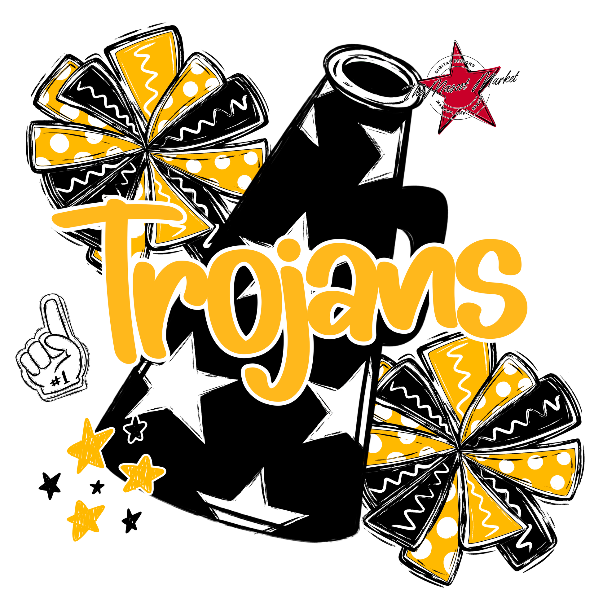 Trojans Alpha Megaphone Design-Yellow