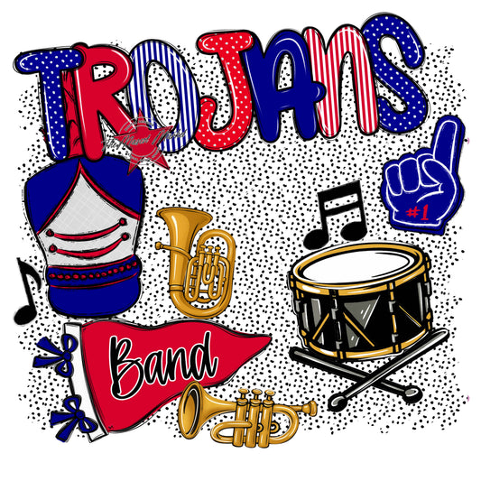 Trojans Band Spirit-Blue & Red