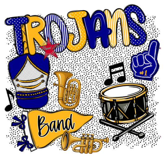 Trojans Band Spirit-Blue & Yellow