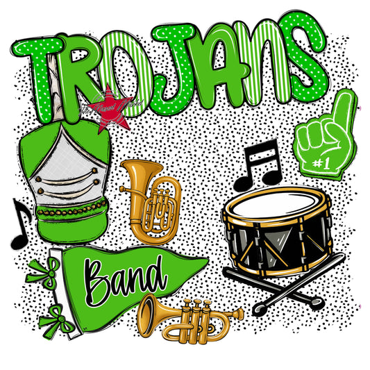 Trojans Band Spirit-Bright Green