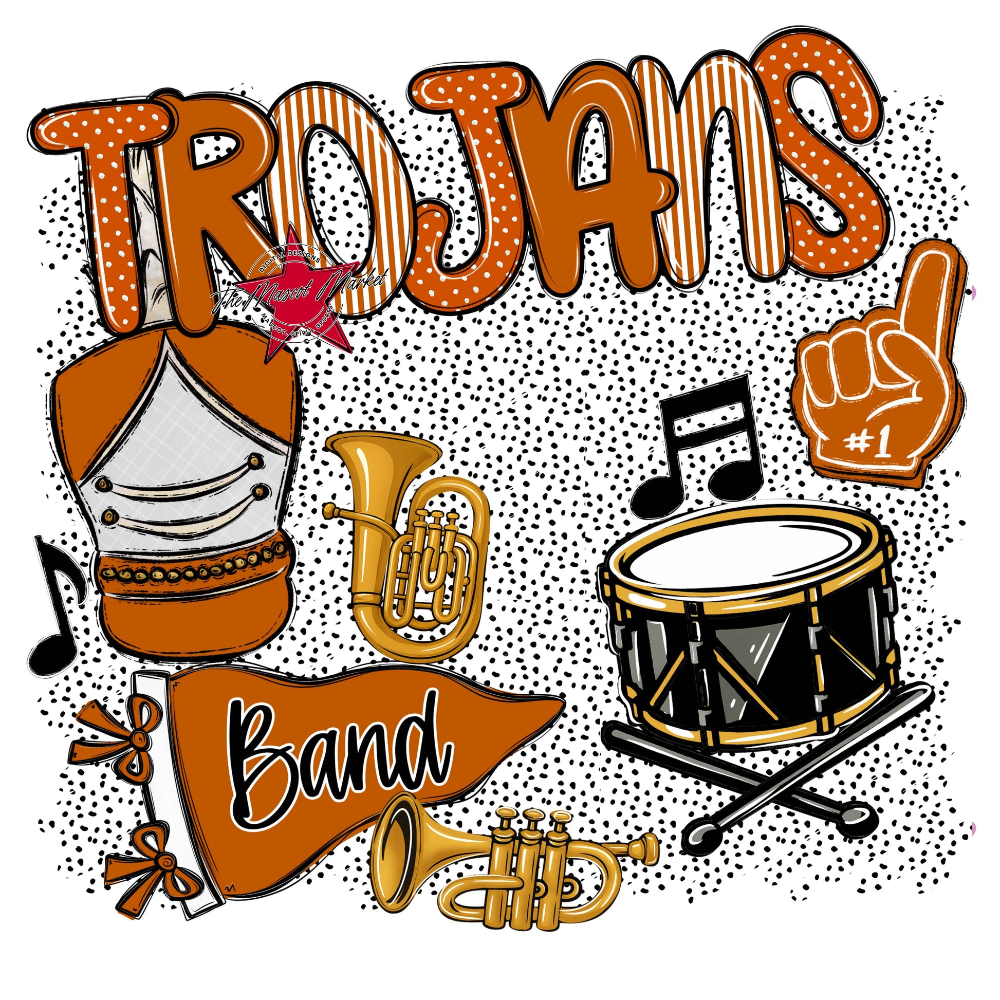 Trojans Band Spirit-Burnt Orange