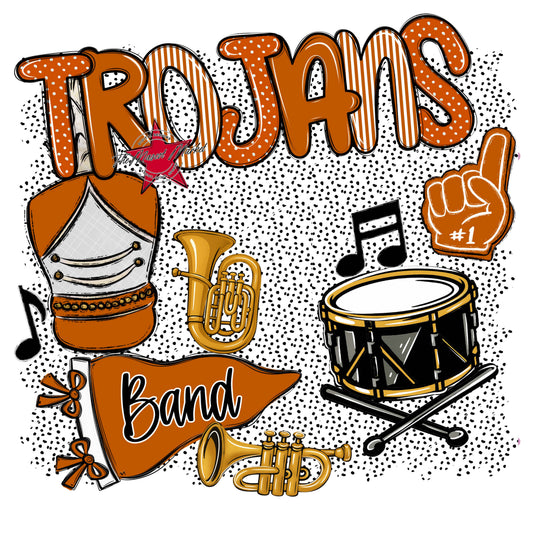 Trojans Band Spirit-Burnt Orange