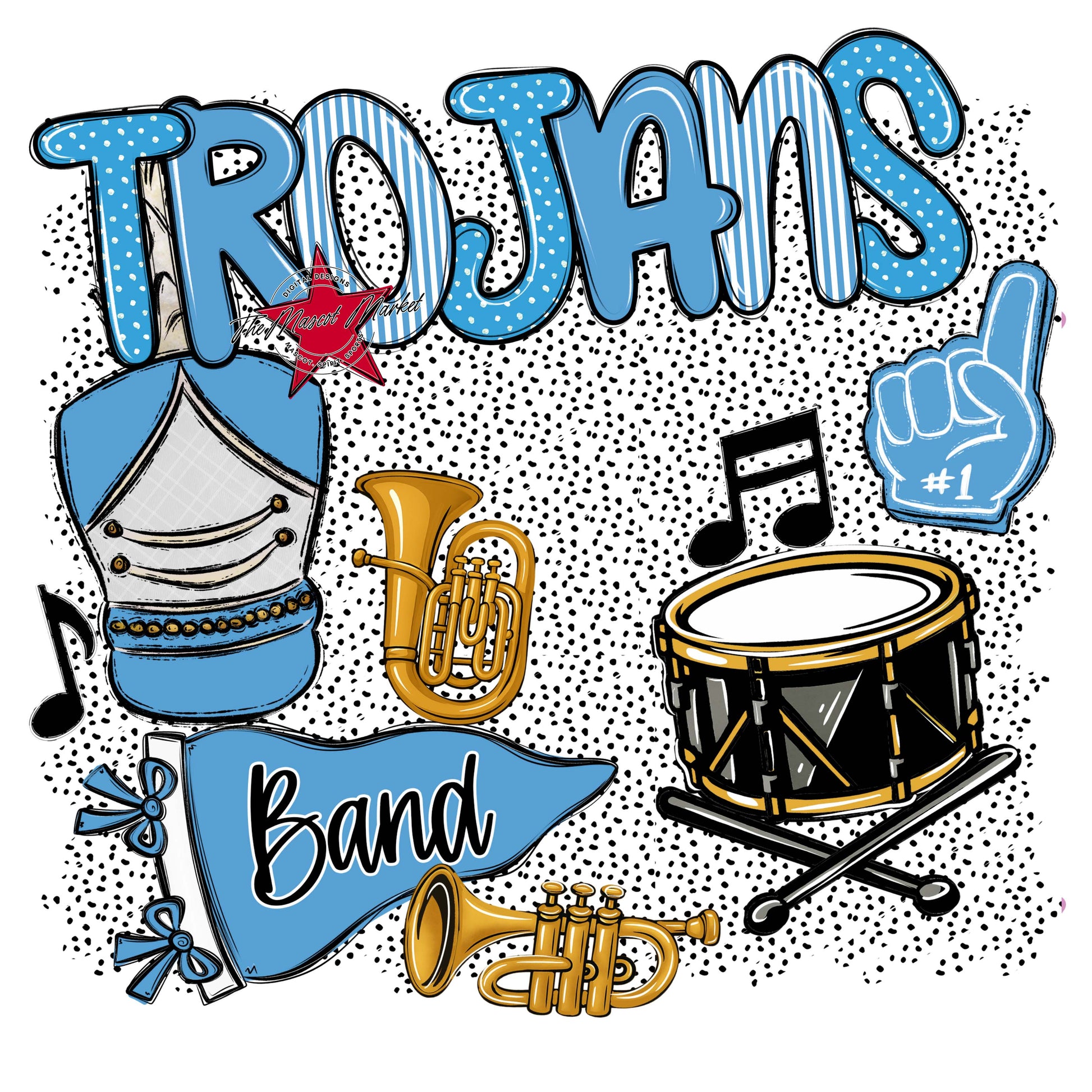 Trojans Band Spirit-Carolina Blue