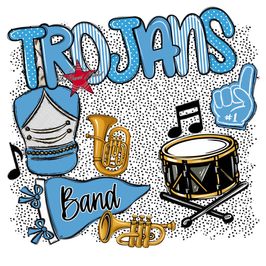 Trojans Band Spirit-Carolina Blue
