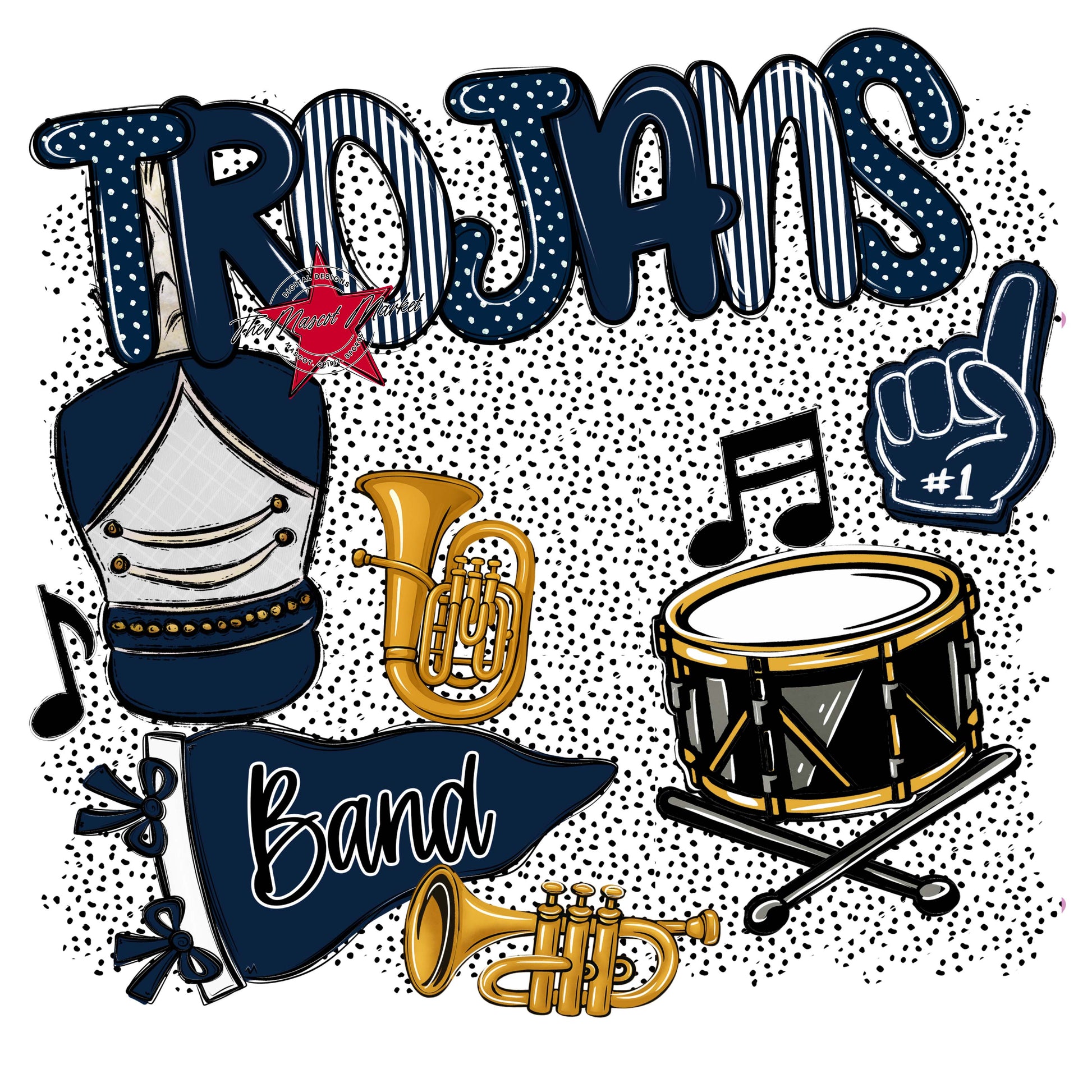 Trojans Band Spirit-Navy