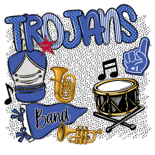 Trojans Band Spirit-Off Blue