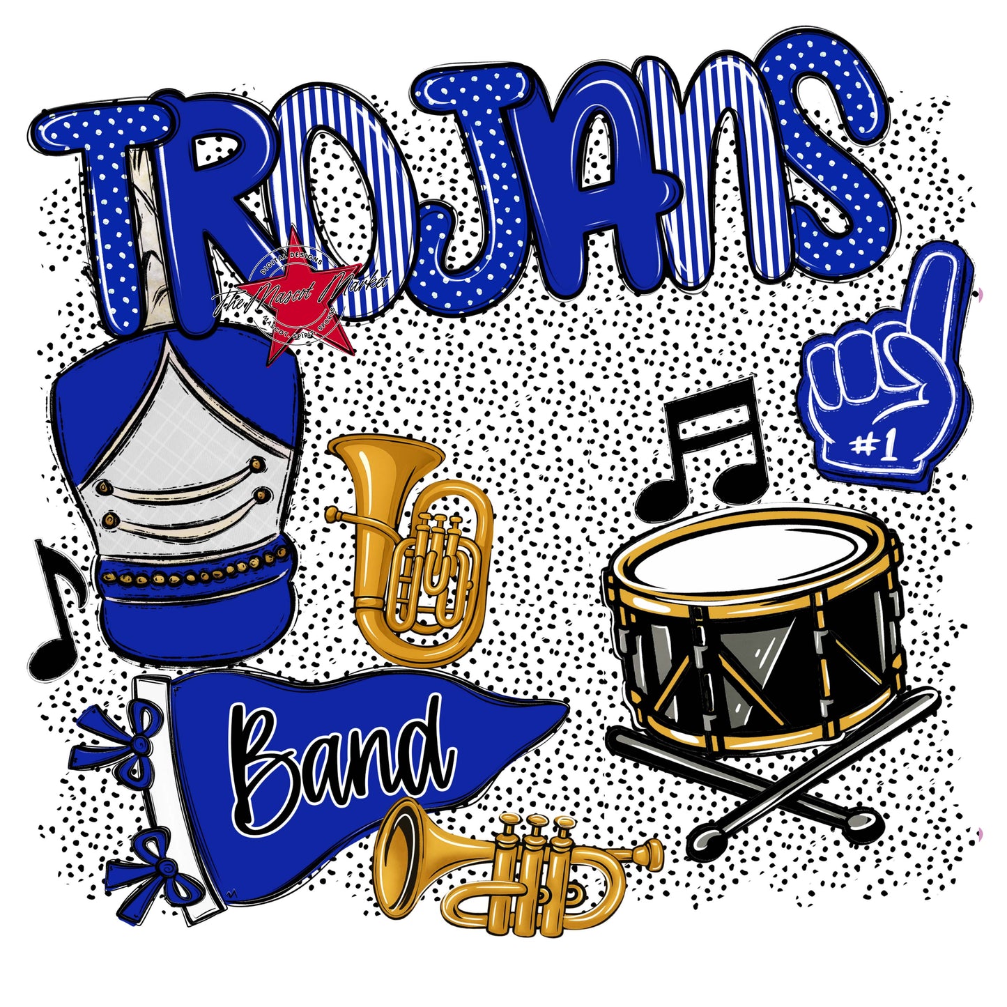 Trojans Band Spirit-Royal Blue