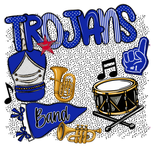 Trojans Band Spirit-Royal Blue