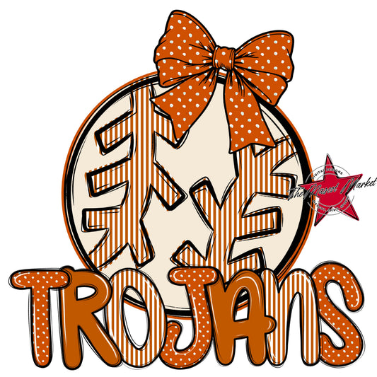 Trojans Baseball-Softball Spirit Design-Burnt Orange