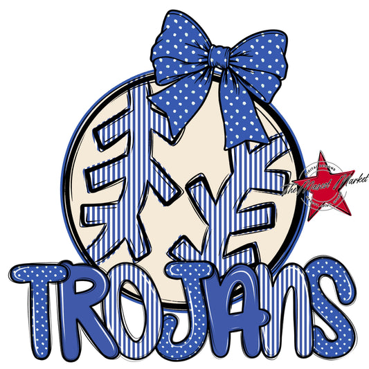 Trojans Baseball-Softball Spirit Design-Off Blue