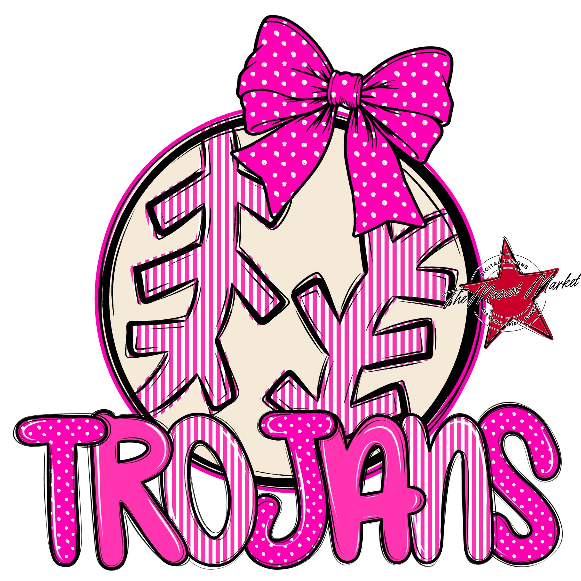 Trojans Baseball-Softball Spirit Design-Pink