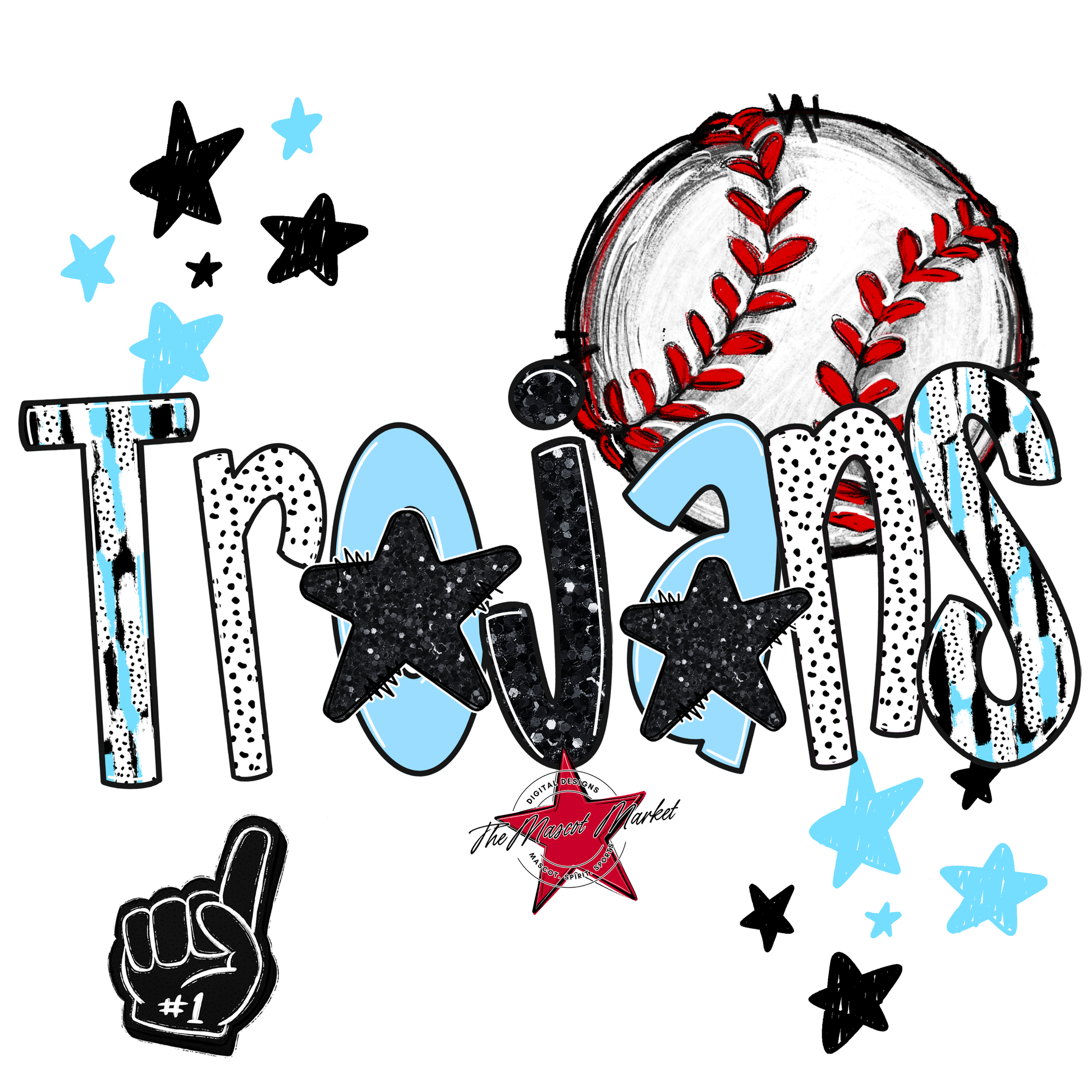 Trojans Baseball Scrape-Columbia Blue