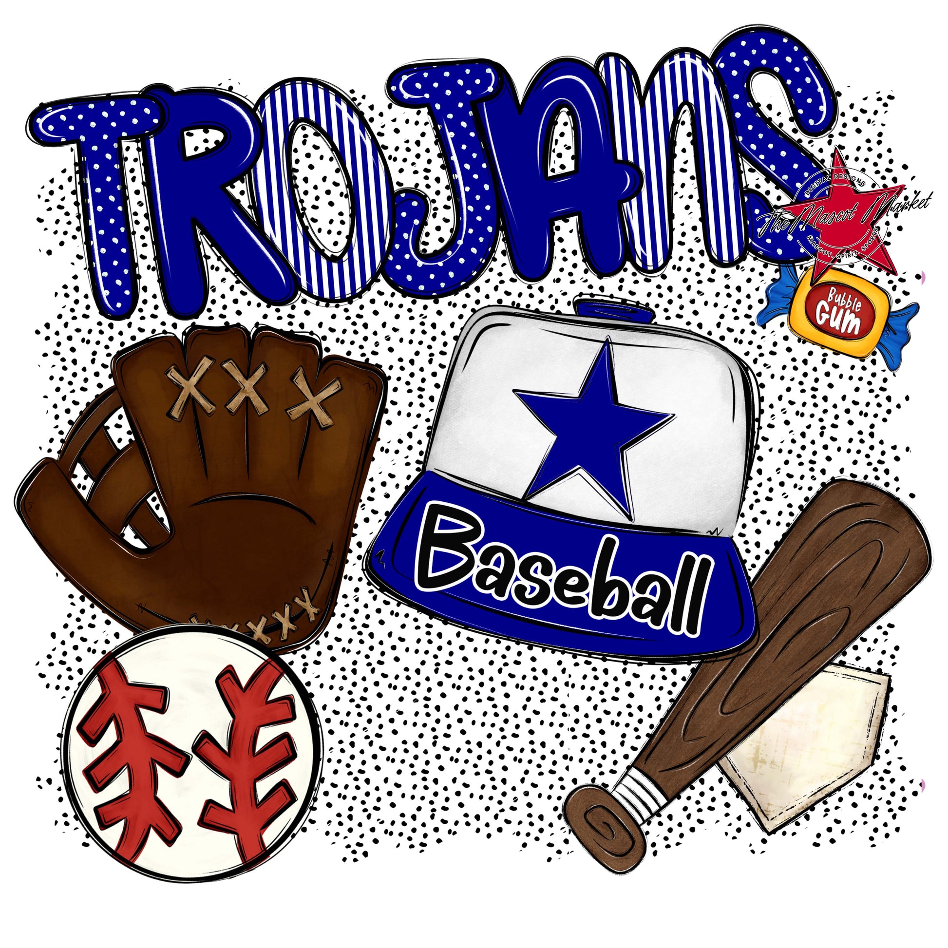 Trojans Baseball Spirit-Blue