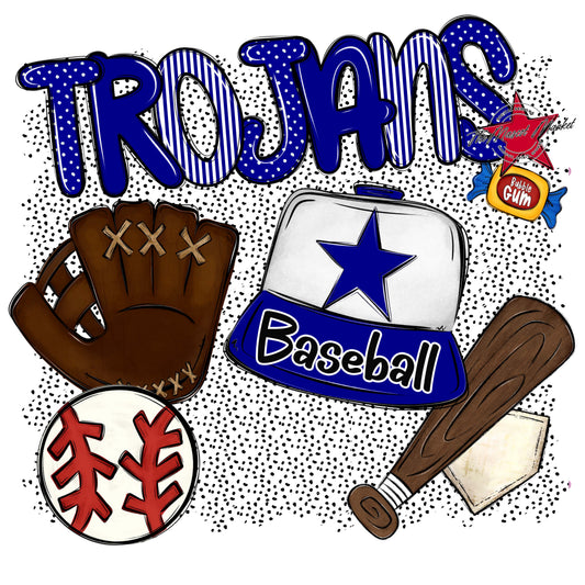 Trojans Baseball Spirit-Blue