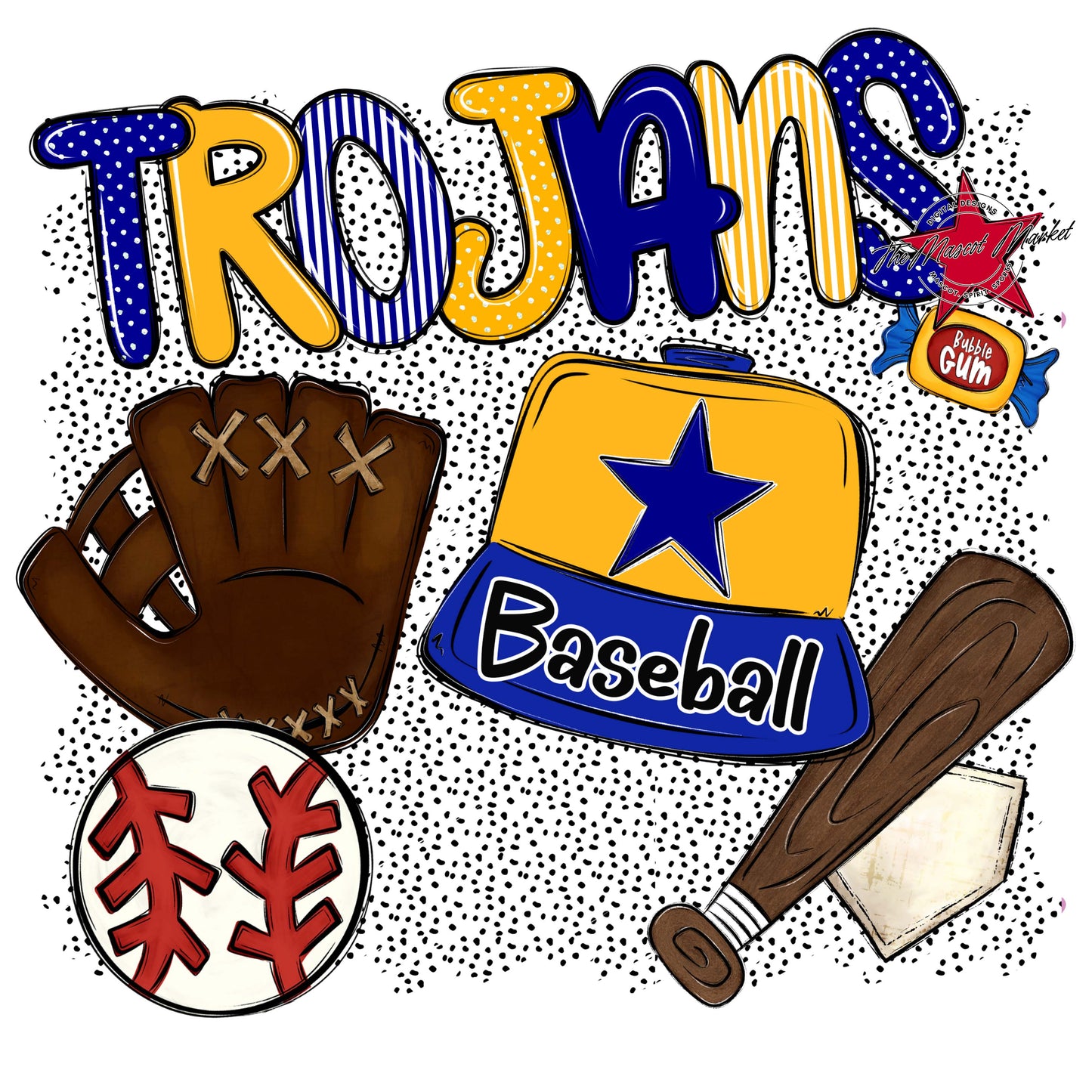 Trojans Baseball Spirit-Blue & Yellow